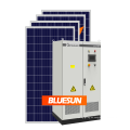 El costo del sistema solar bluesun de 30kw en Francia Inversor trifásico de 30kw de tamaño pequeño en el techo de la aplicación eléctrica doméstica de montaje